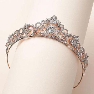 Wedding Dareth Colburn Elizabeth Crystal Crown Rose Gold Finish